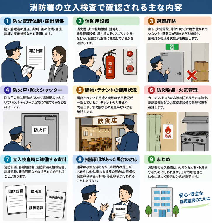 消防署の立入検査では何を確認される?